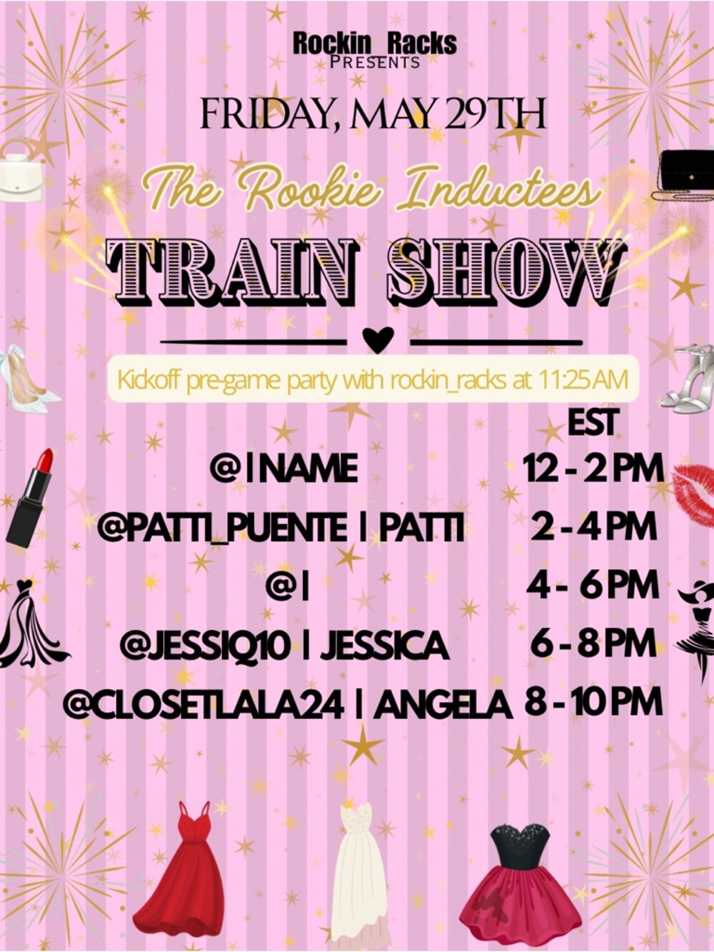 ✨The Rookie Train Show Friday, May 29th 
Kickoff @ 11:25AM EST✨